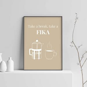 Fika - Scandinavische Poster en Canvas Print
