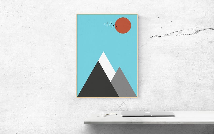 Abstract Berglandschap Poster