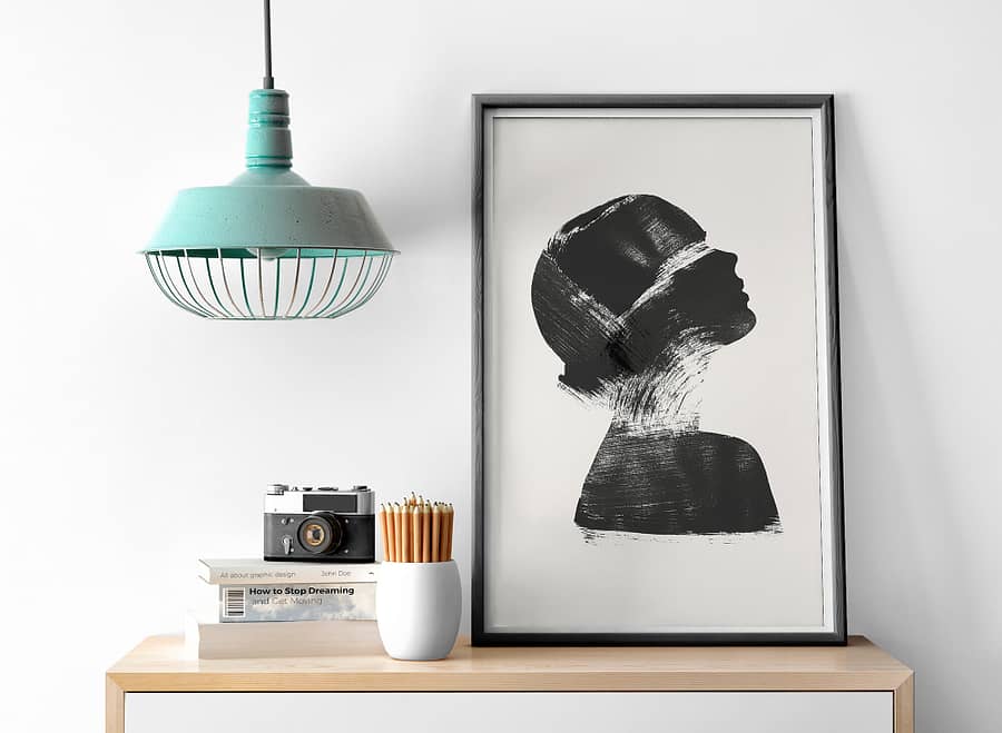 Vrouw Silhouet - Minimalistische Poster en Canvas Print
