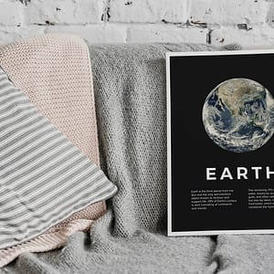 Aarde minimalistische astronomie poster en print