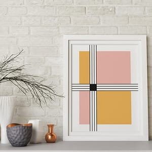 stripes and squares Geometrische poster - Abstracte Wanddecoratie