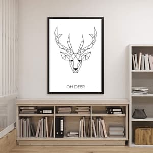 OH Deer geometrischc poster en print