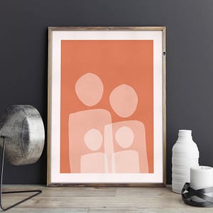 Familieportret - abstracte poster en print - moederdag cadeau idee
