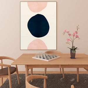 Pink & Blue Abstracte Vormen Poster
