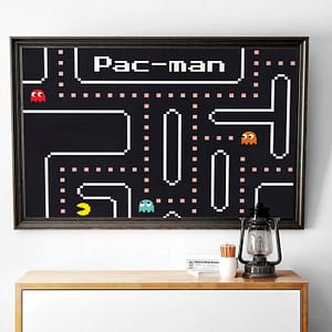 pac-man retro game poster
