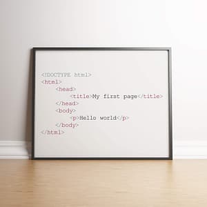 abstracte en moderne poster en print met html code