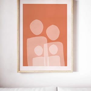 Familieportret - abstracte wanddecoratie
