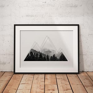 Grungy Mountains, Bergen Poster - Scandinavische Muurdecoratie