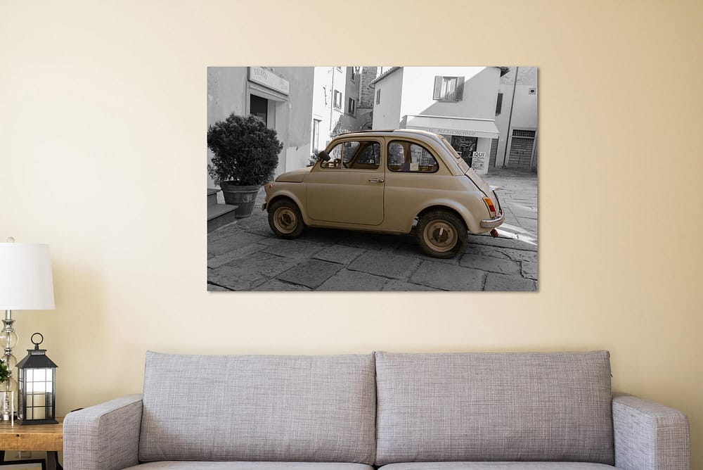 Fiat 500 Oldtimer Vintage Poster