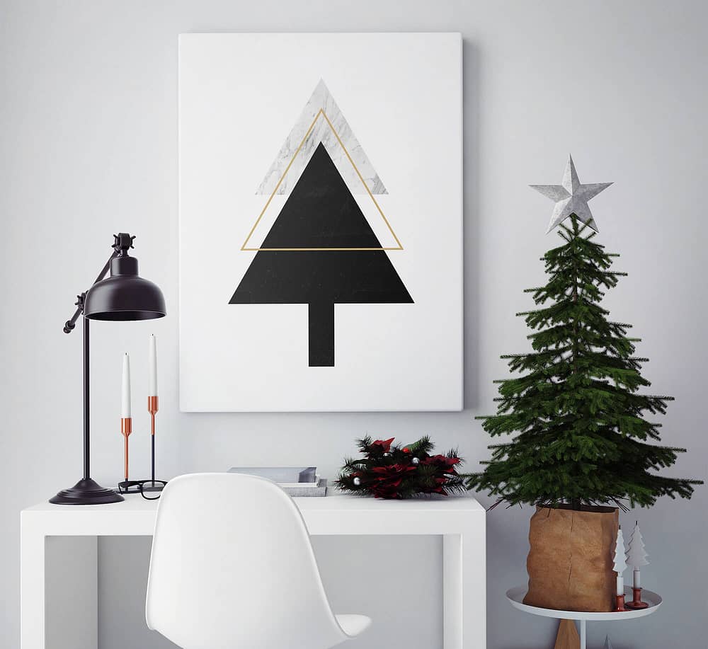 Marble Christmas Tree - Scandinavische kerst poster en print