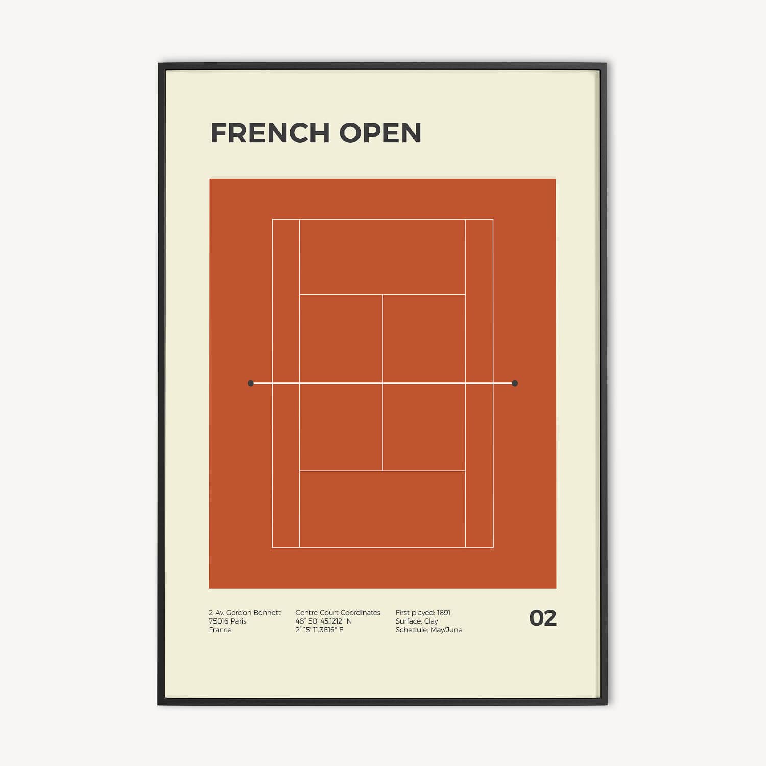 Roland Garros Tennis Poster en Canvas Print