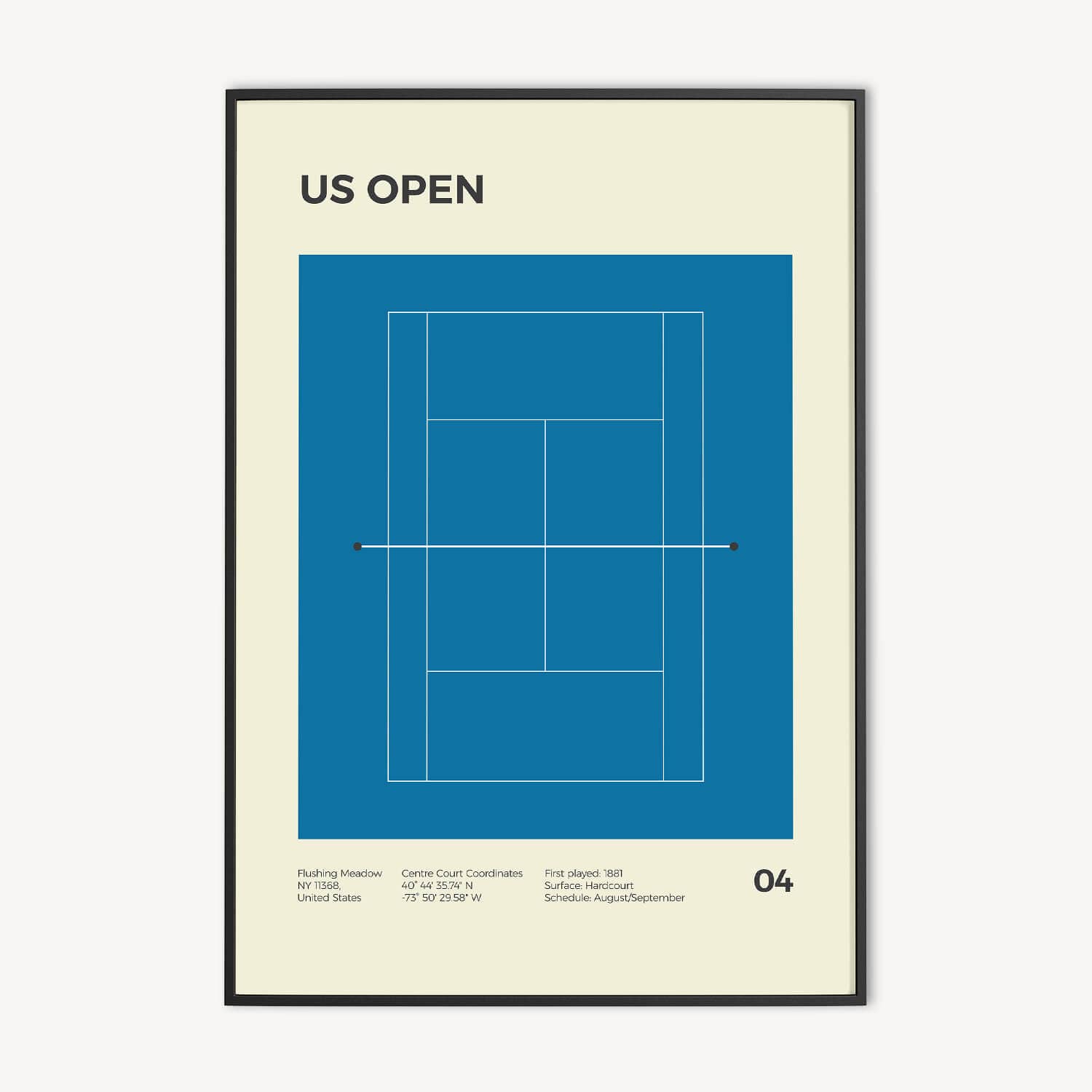 US Open Grand Slam Tennis Poster en Print