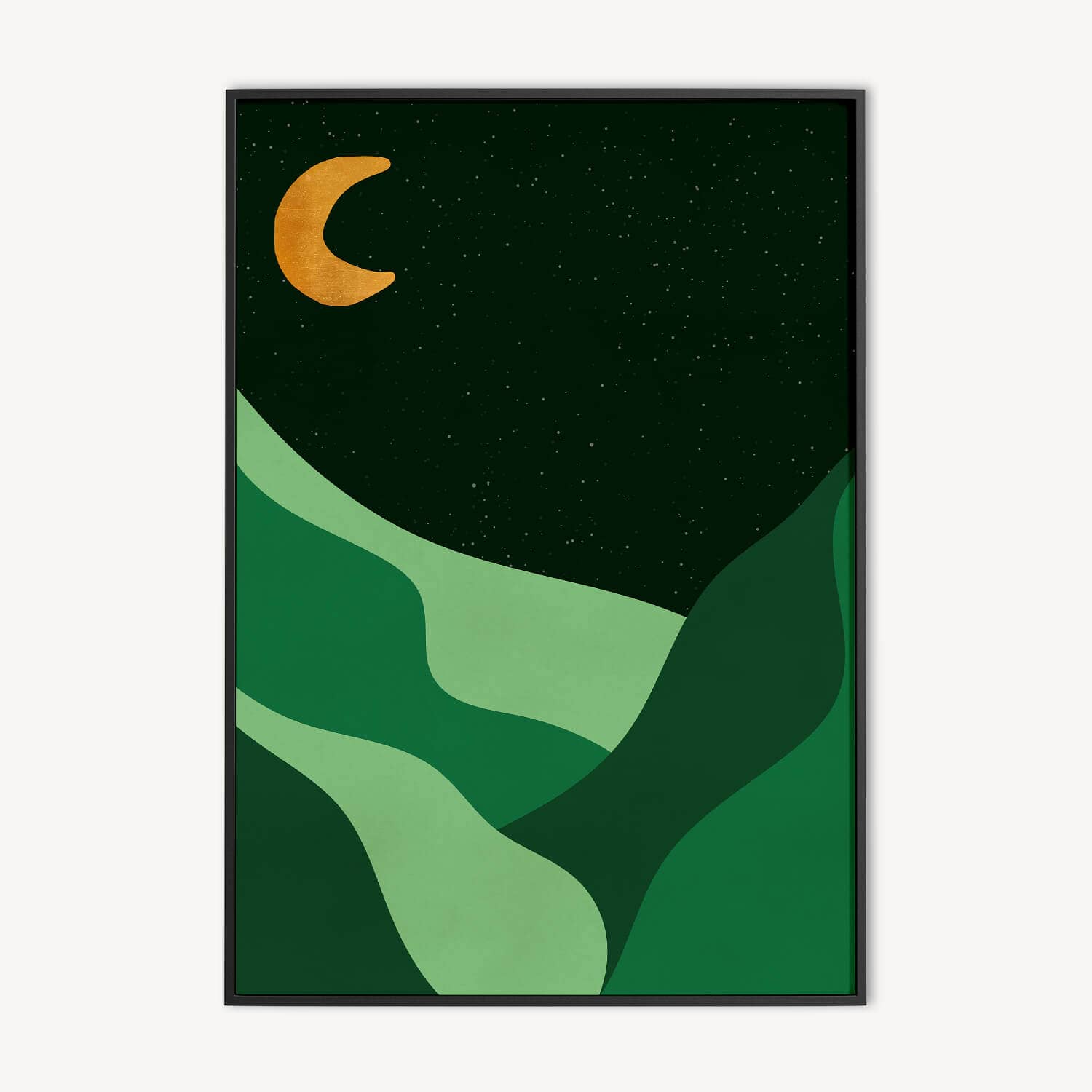Groen Berglandschap Poster en Canvas Print