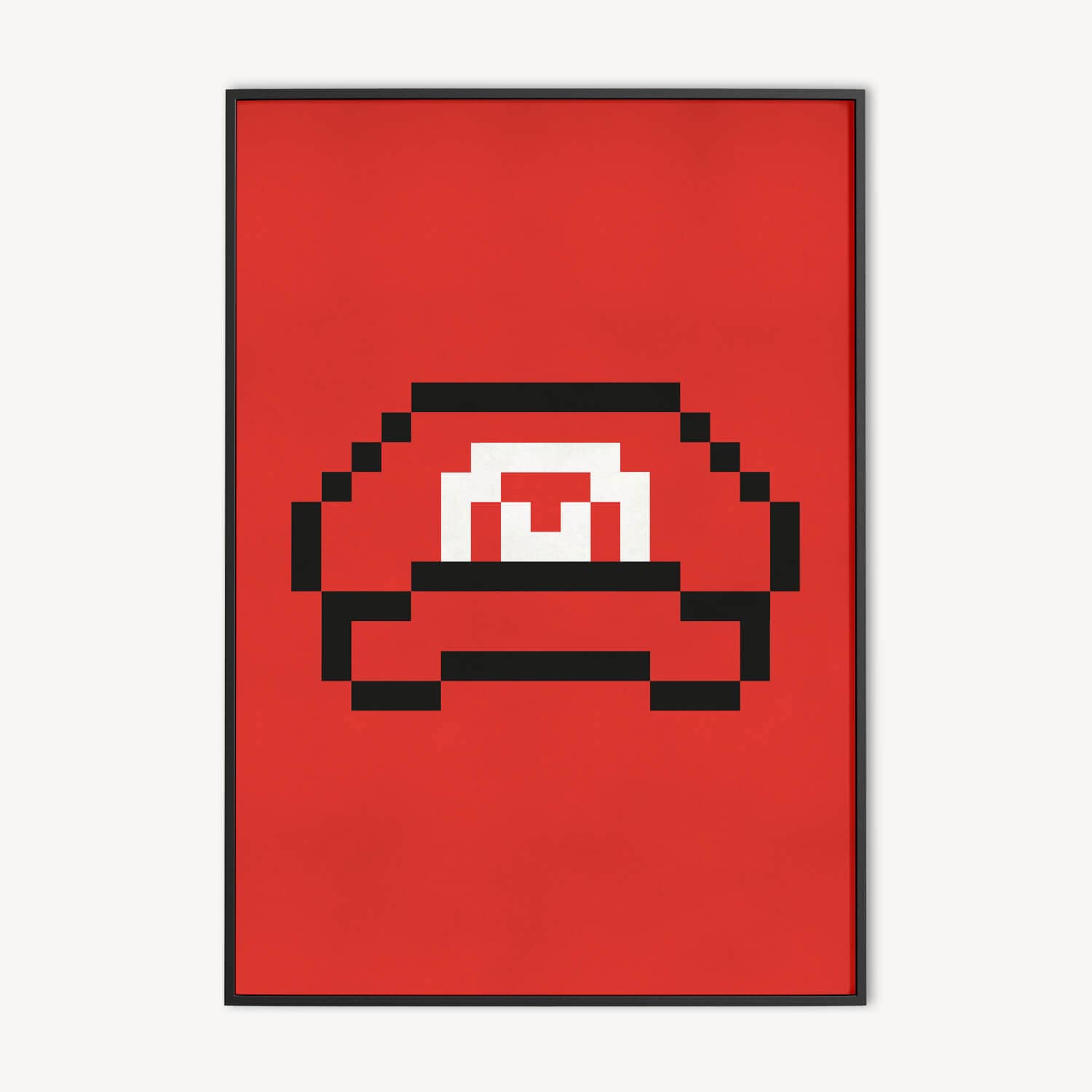 abstracte pixel art poster van retro game