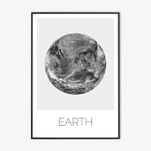Aarde Zwart Wit Poster en Canvas Print