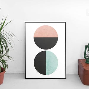 Abstracte Poster Met Cirkels - Betaalbare wanddecoratie