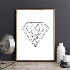 Geometric Diamond Scandinavische Poster en Print
