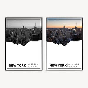 New York Poster met GPS Coordinaten