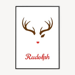 Rudolph Minimalistische Kerstposter