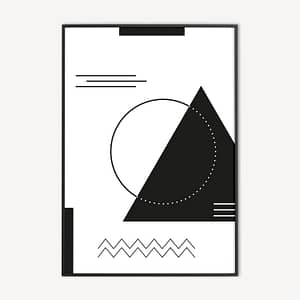 Geometrische Zwart-Wit Poster en Canvas Print
