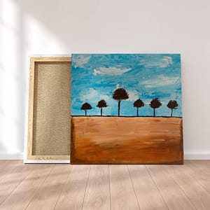 abstract landschap bomen schilderij - Moderne kunst kopen