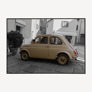 Vintage Poster met Fiat 500 Oldtimer