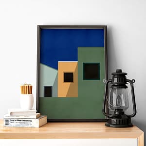 Drie Huizen - Abstracte Architectuur Poster