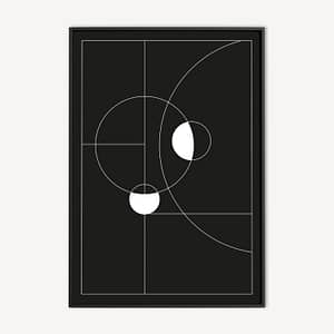 Geometrische en Minimalistische Zwart-Wit Poster en Print met cirkels