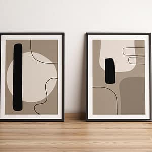 Minimalistische poster en canvas print met abstracte vormen en lijnen