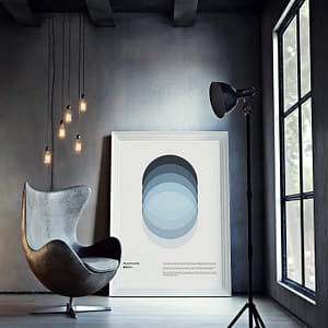 Color Theory - blauwe kleuren cirkels - abstracte poster en print