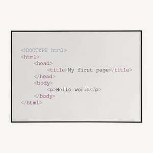 moderne poster met html code voor developers