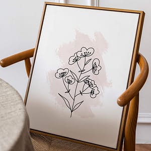 Botanische Poster en Canvas Print met waterverf effect en bloemen