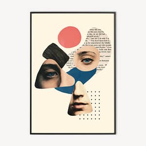 Moderne surrealistische poster met abstracte vormen