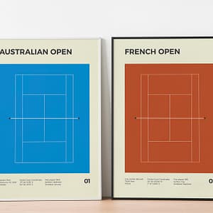 tennis posters Australian Open en Roland Garros - Grand Slam poster serie van MDRN HOME