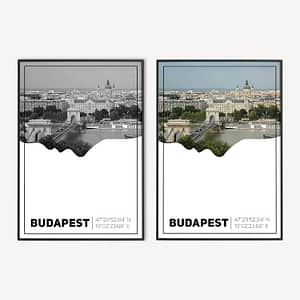 Boedapest Poster met Silhouette van Vrouw