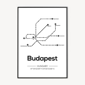 Boedapest Metro Poster en Canvas Print