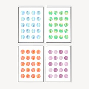 Watercolor Dots Poster in Diverse Kleuren