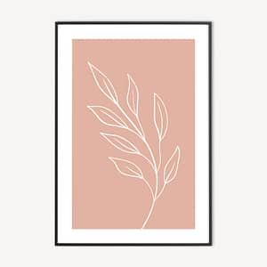 Roze Botanische Poster en Print - Pink Leaf
