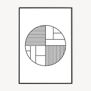 Minimalistische Cirkel Poster en Print
