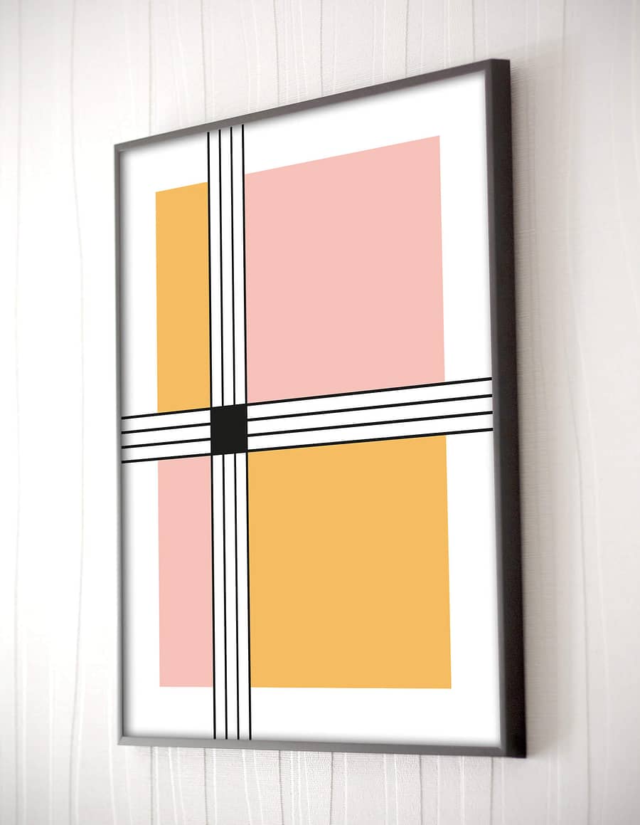 stripes and squares Scandinavische poster - Geometrische Wanddecoratie