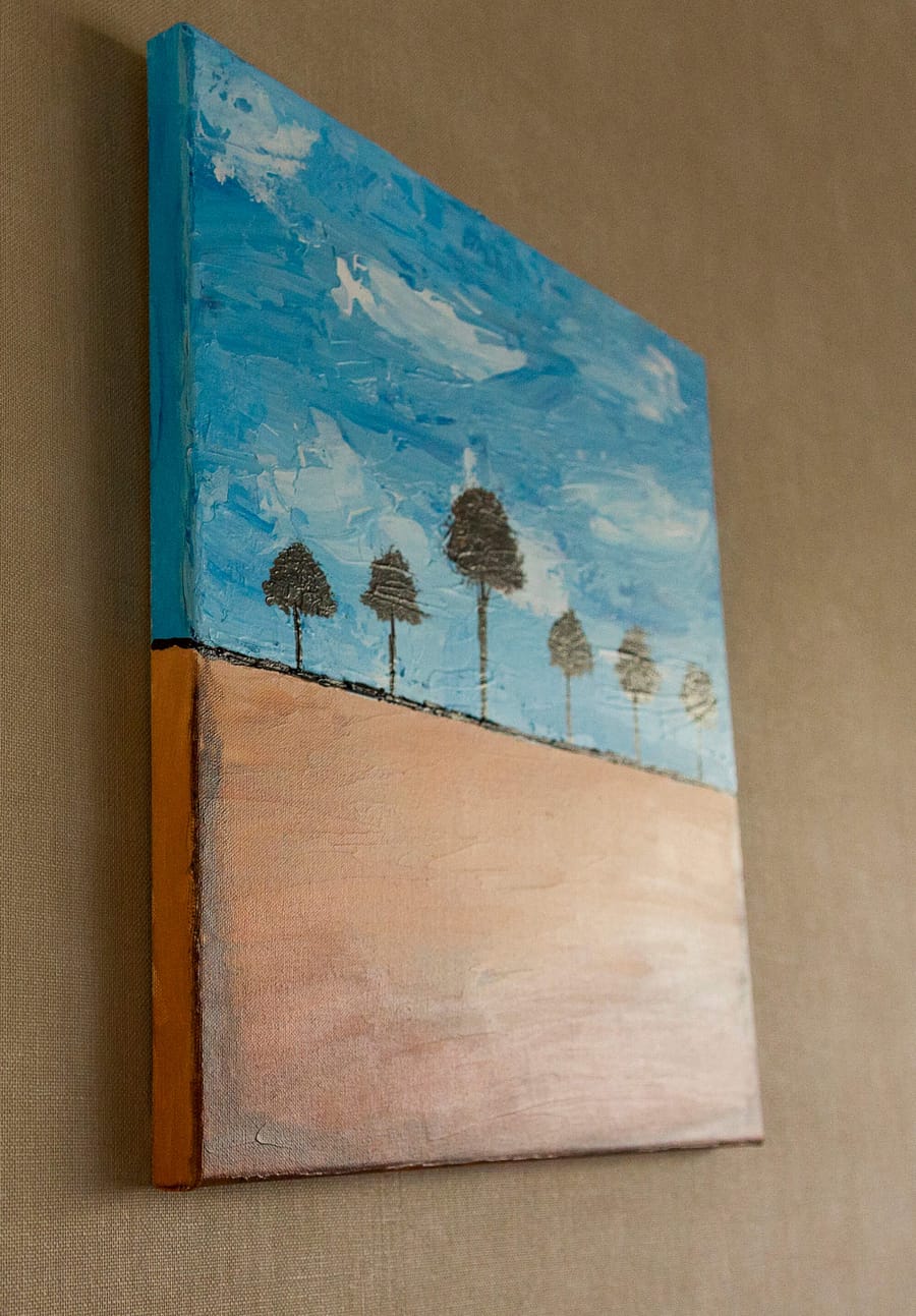 abstract schilderij bomen landschap