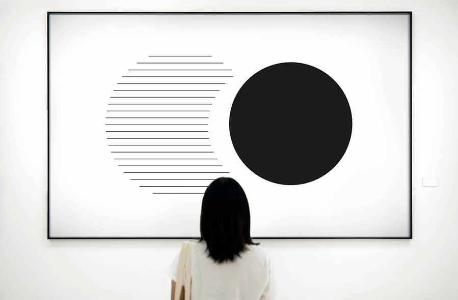 Abstracte zwarte cirkels - abstracte geometrische poster
