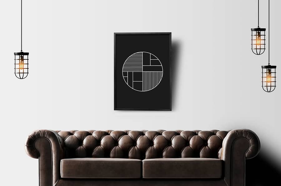 Zwarte Scandinavische Geometrische Poster - Moderne wanddecoratie