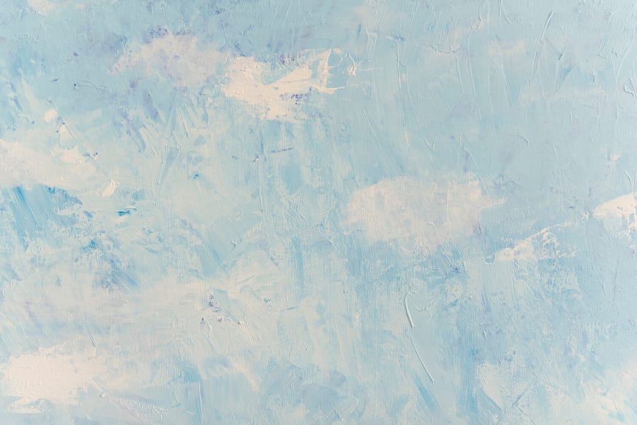 Blauwe lucht met wolken - Abstract Seascape schilderij