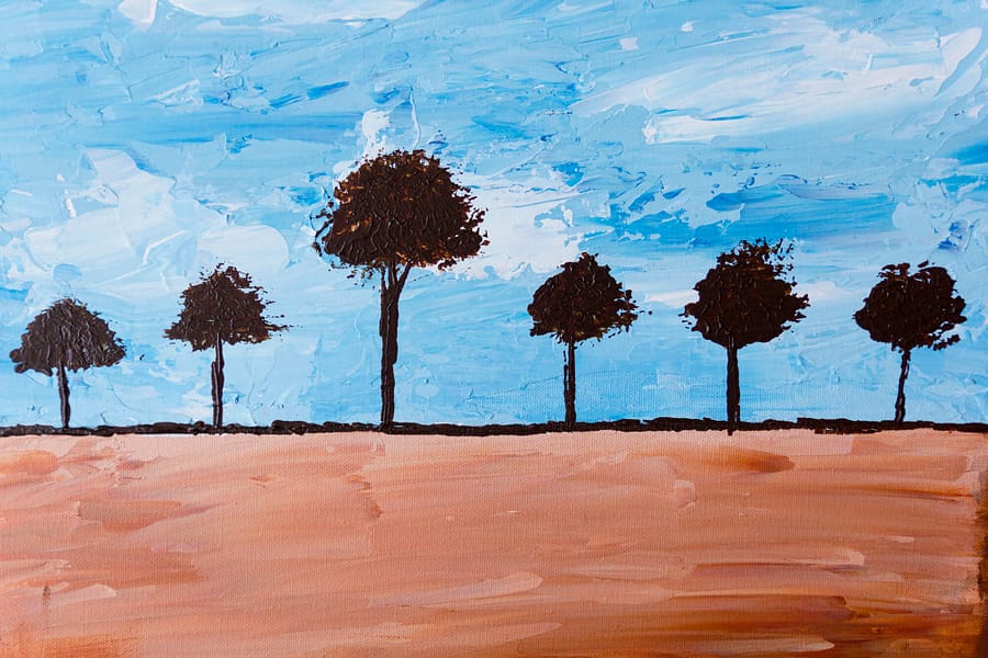 abstract trees schilderij - Betaalbare moderne kunst