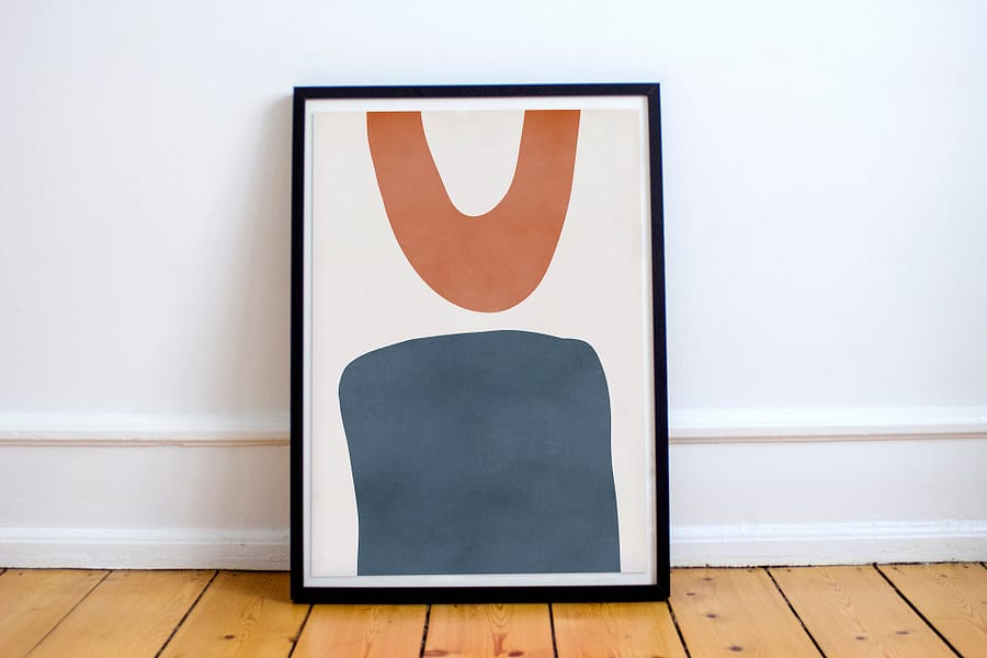 abstracte vormen poster en canvas print - minimalistische wanddecoratie