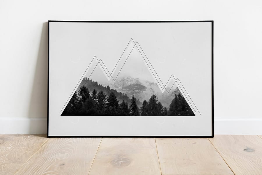 Grungy Mountains Bergen Poster - Scandinavische Muurdecoratie