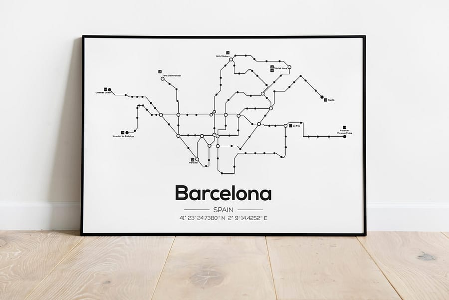 Barcelona Metrolijnen Poster - Scandinavische Posters Kopen