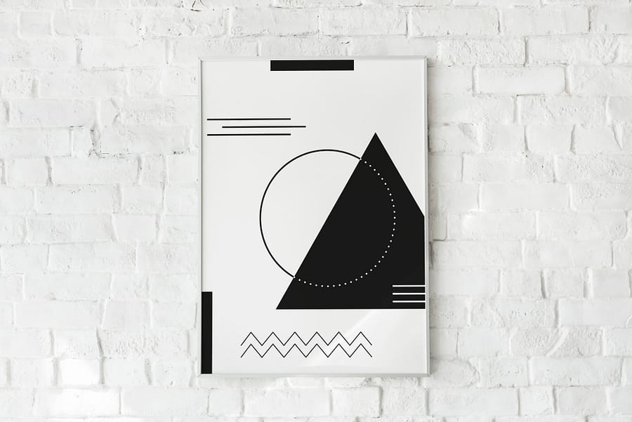 Geometrische Zwart-Wit Poster - Abstracte Wanddecoratie