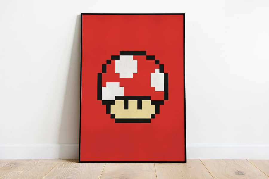 Retro pixel art Mario games